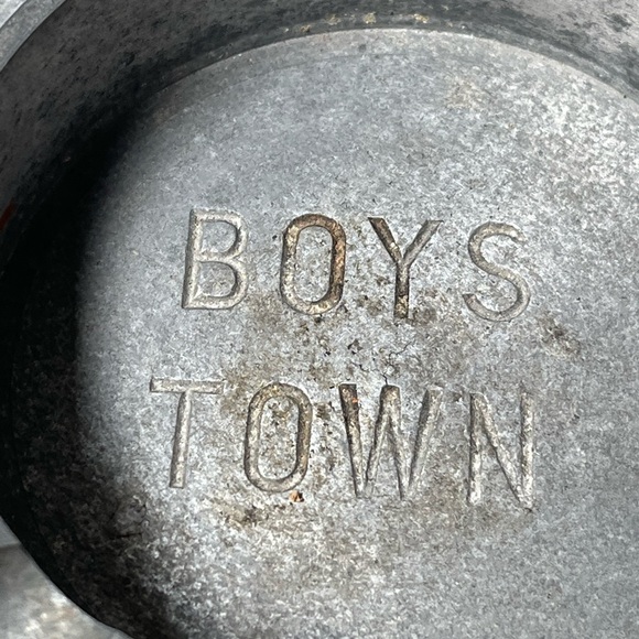 Vintage Ashtray Made at Boys Town Omaha Nebraska Aluminum 4.25” Round Americana - Picture 3 of 5